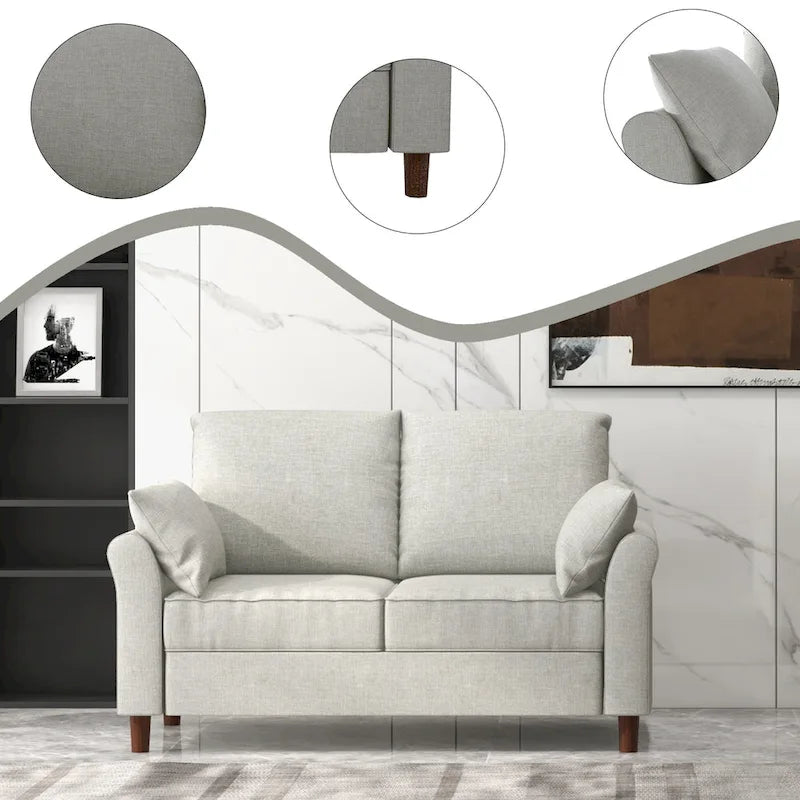 Polyester 3-Seat and 2-Seat Sofa with Cushions