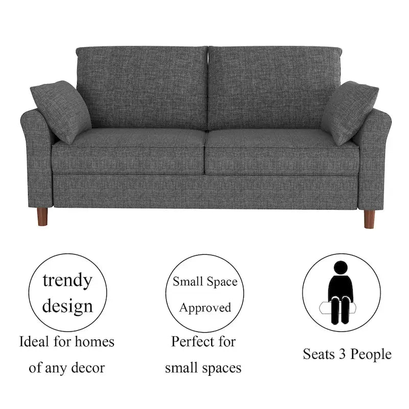 Polyester 3-Seat and 2-Seat Sofa with Cushions
