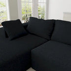 L-Shaped Chenille Sectional Sofa Modern Modular Cushion Back Couch Sofa With 6 Pillows for Living Room