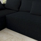L-Shaped Chenille Sectional Sofa Modern Modular Cushion Back Couch Sofa With 6 Pillows for Living Room