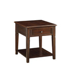 HomeRoots 24 Walnut Manufactured Wood Rectangular End Table With Drawer And Shelf - 22