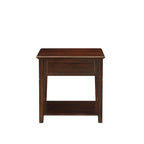 HomeRoots 24 Walnut Manufactured Wood Rectangular End Table With Drawer And Shelf - 22