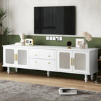 Retro TV Stand with Fluted Glass Doors for TVs Up to 78