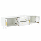 Retro TV Stand with Fluted Glass Doors for TVs Up to 78