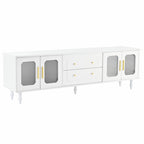 Retro TV Stand with Fluted Glass Doors for TVs Up to 78