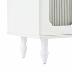 Retro TV Stand with Fluted Glass Doors for TVs Up to 78