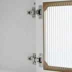 Retro TV Stand with Fluted Glass Doors for TVs Up to 78