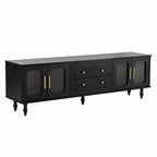 Retro TV Stand with Fluted Glass Doors for TVs Up to 78