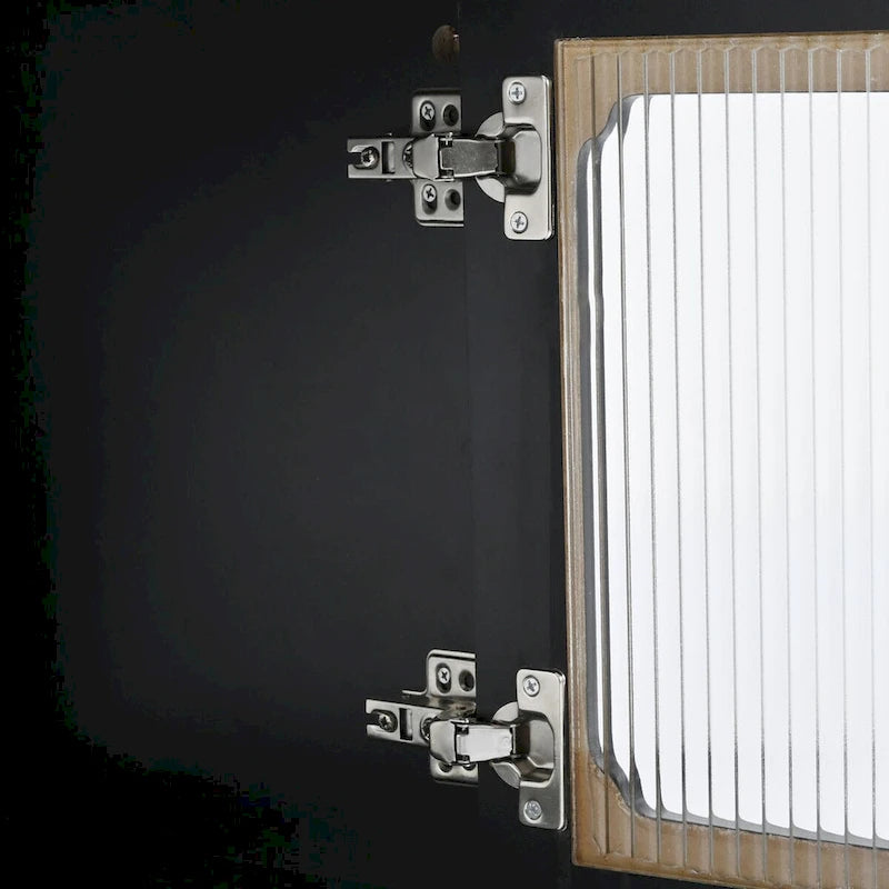 Retro TV Stand with Fluted Glass Doors for TVs Up to 78