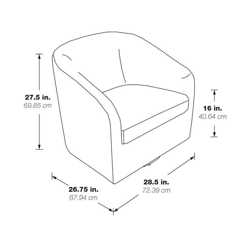 Parker Swivel Tub Chair in Sterling