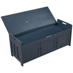 3 Doors Storage Bench with Removable Cushion and Hidden Storage Space