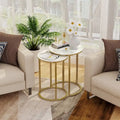 Modern Set of 2 Sofa Accent Side Tables Stacking Round Coffee Tables