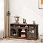 Roomfitters Contemporary TV Media Stand, Modern Entertainment Console, Up to 65 TV, Open & Closed Storage Space