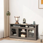 Roomfitters Contemporary TV Media Stand, Modern Entertainment Console, Up to 65 TV, Open & Closed Storage Space