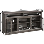 Roomfitters Contemporary TV Media Stand, Modern Entertainment Console, Up to 65 TV, Open & Closed Storage Space