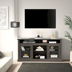 Roomfitters Contemporary TV Media Stand, Modern Entertainment Console, Up to 65 TV, Open & Closed Storage Space