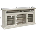 Roomfitters Contemporary TV Media Stand, Modern Entertainment Console, Up to 65 TV, Open & Closed Storage Space