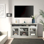 Roomfitters Contemporary TV Media Stand, Modern Entertainment Console, Up to 65 TV, Open & Closed Storage Space
