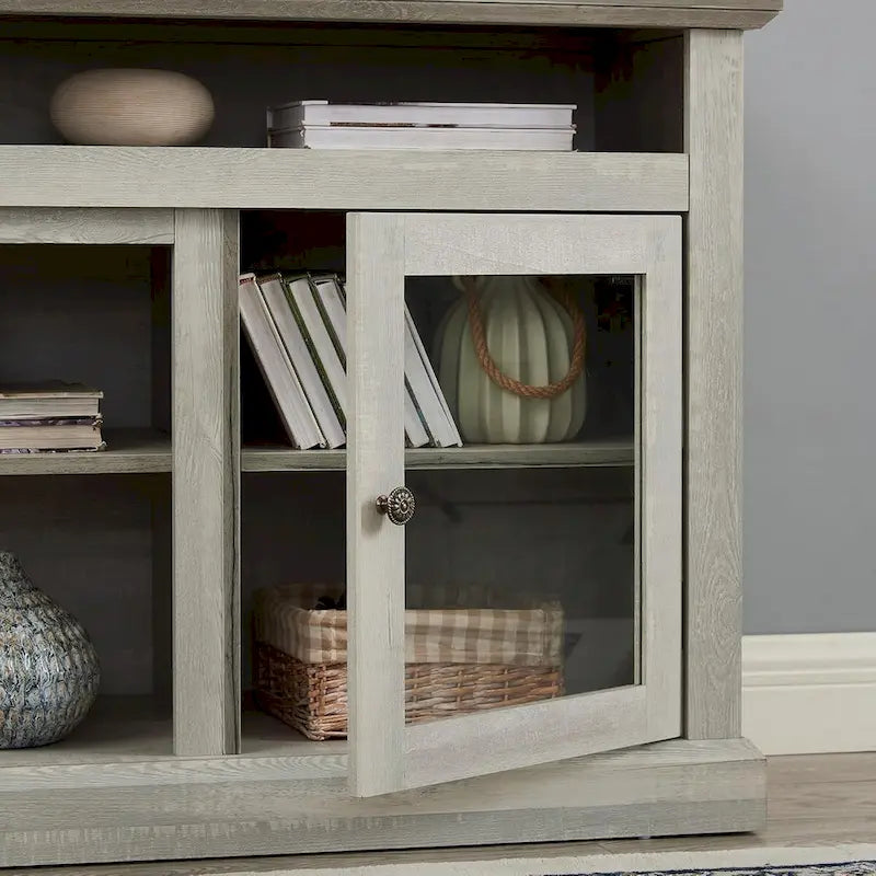 Roomfitters Contemporary TV Media Stand, Modern Entertainment Console, Up to 65 TV, Open & Closed Storage Space