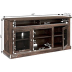 Roomfitters Contemporary TV Media Stand, Modern Entertainment Console, Up to 65 TV, Open & Closed Storage Space