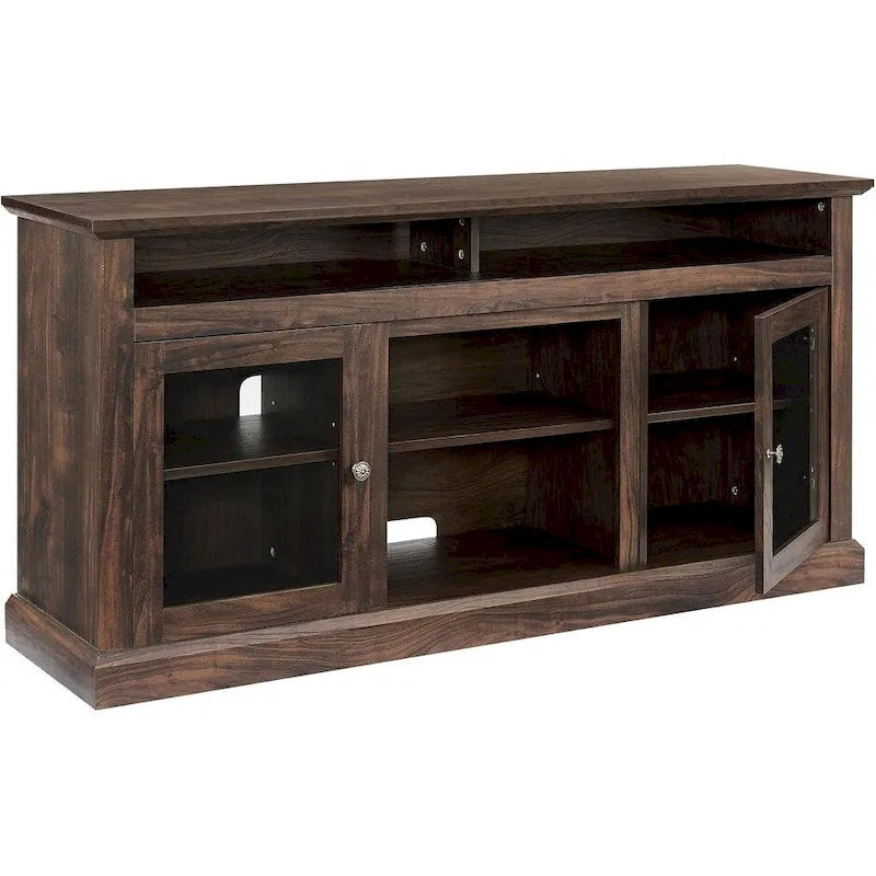 Roomfitters Contemporary TV Media Stand, Modern Entertainment Console, Up to 65 TV, Open & Closed Storage Space