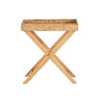 Christiansen Natural Hyacinth Foldable Snack Table with Removable Tray