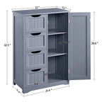 Wooden Bathroom Floor Cabinet - 13D x 22W x 32H