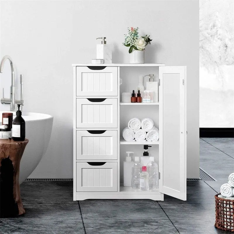 Wooden Bathroom Floor Cabinet - 13D x 22W x 32H