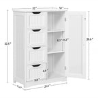 Wooden Bathroom Floor Cabinet - 13D x 22W x 32H