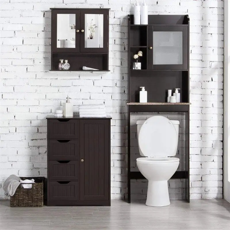 Wooden Bathroom Floor Cabinet - 13D x 22W x 32H