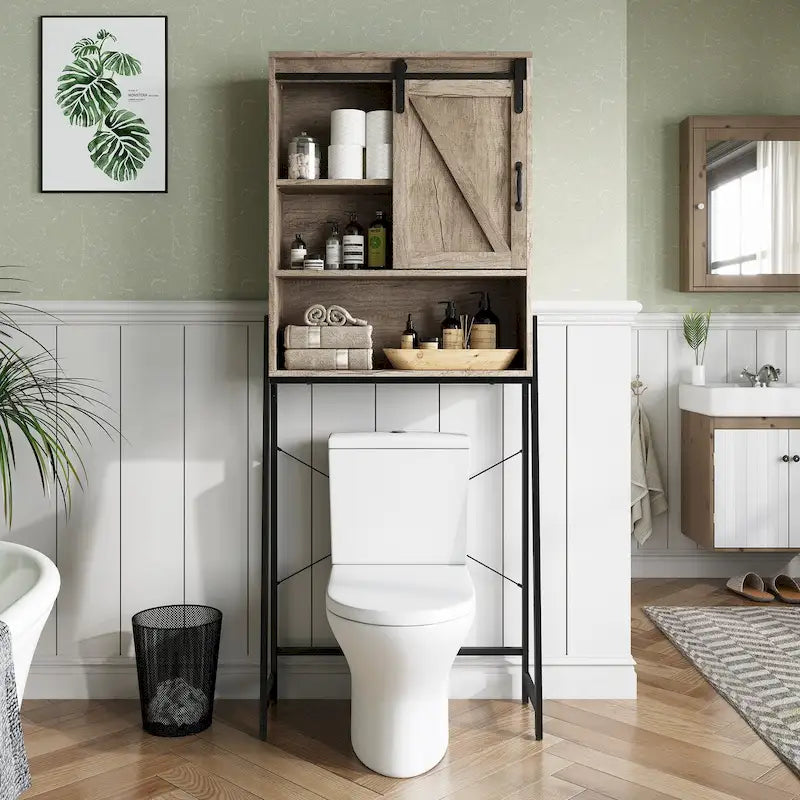 Over-The-Toilet Storage Cabinet Bathroom Organizer with Adjustable Shelf