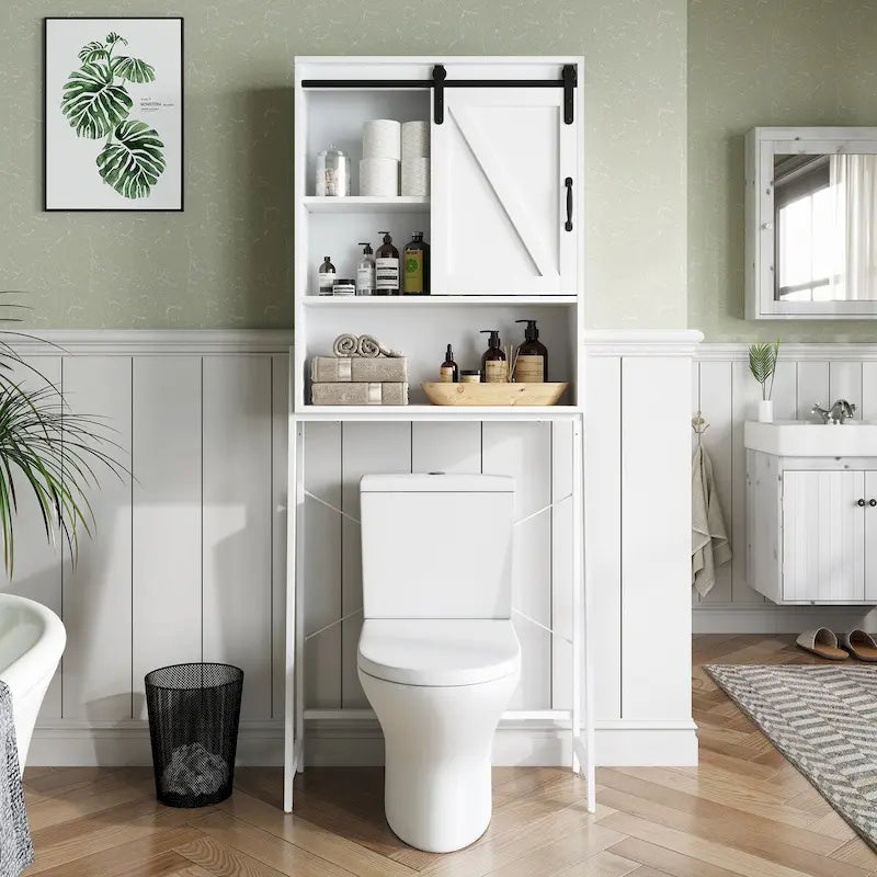Over-The-Toilet Storage Cabinet Bathroom Organizer with Adjustable Shelf