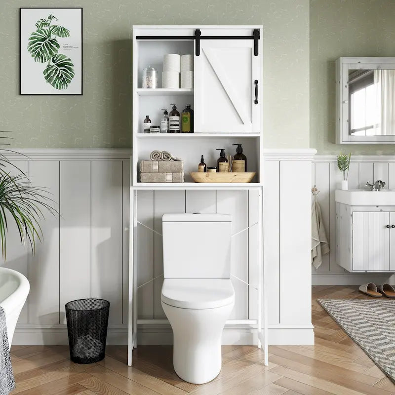 Over-The-Toilet Storage Cabinet Bathroom Organizer with Adjustable Shelf
