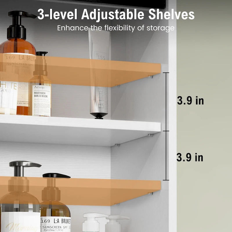 Over-The-Toilet Storage Cabinet Bathroom Organizer with Adjustable Shelf