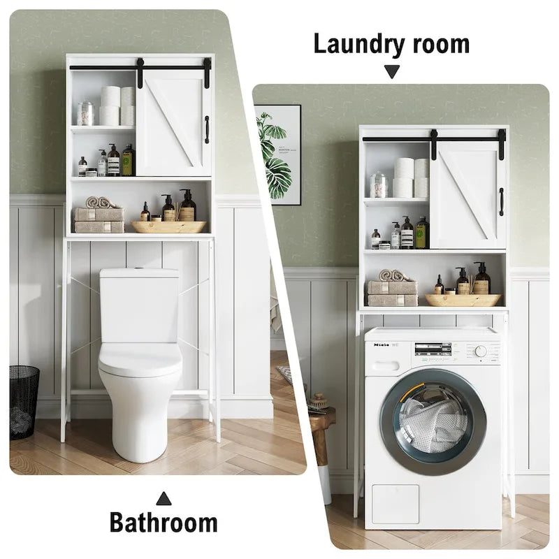 Over-The-Toilet Storage Cabinet Bathroom Organizer with Adjustable Shelf