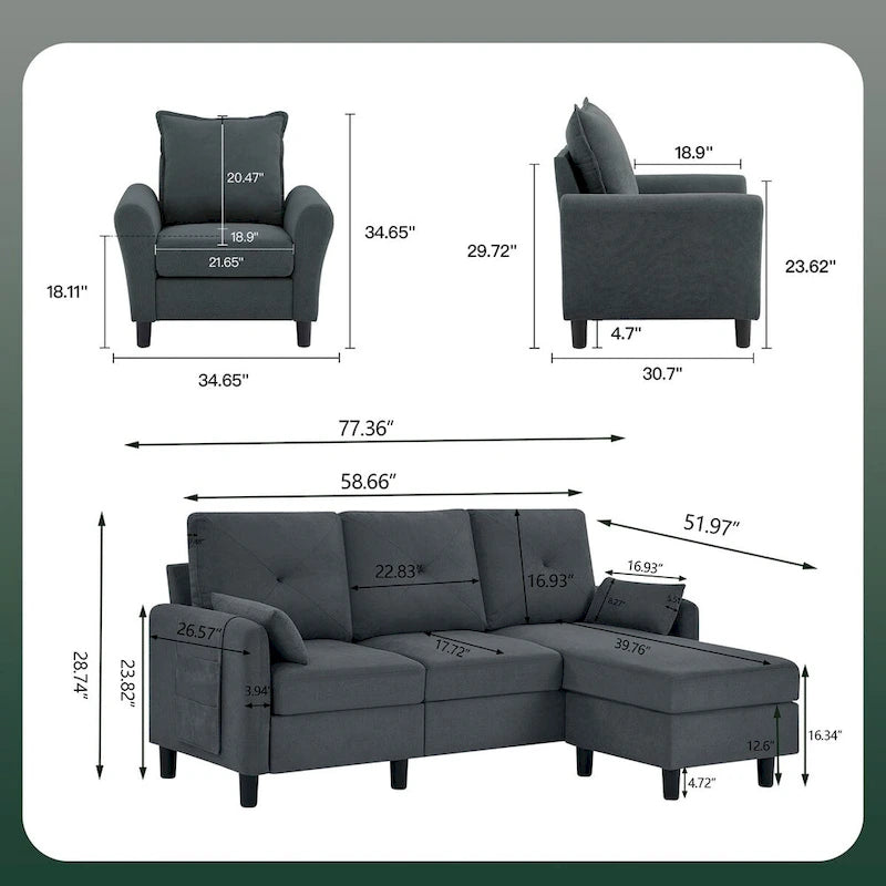 3 - Piece Living Room Set