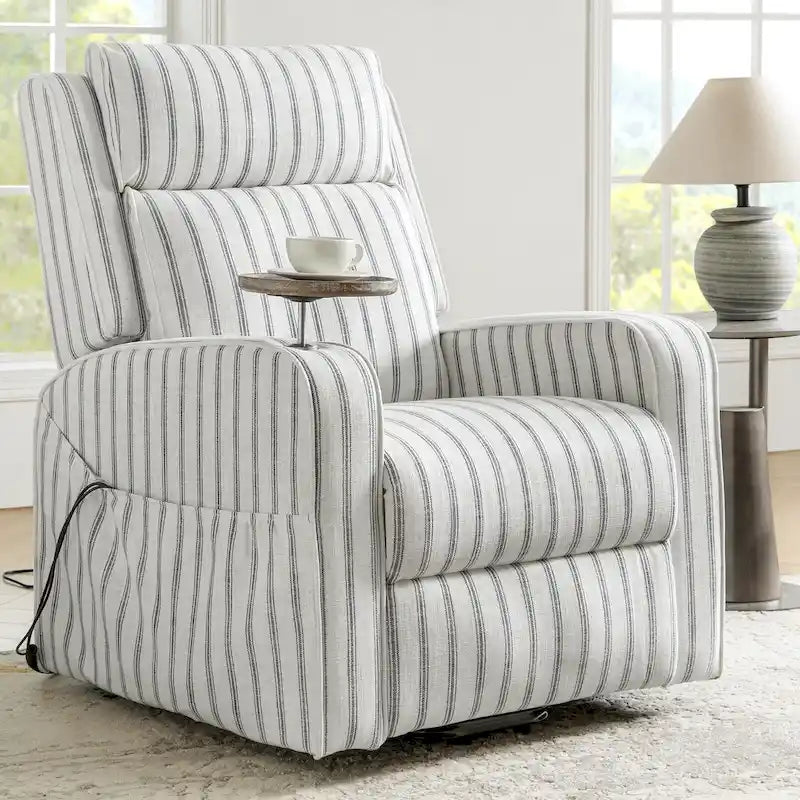 Darrell Modern Lift Assist Massage and Heating Power Recliner with Charing and Soild Wood Tray by HULALA HOME