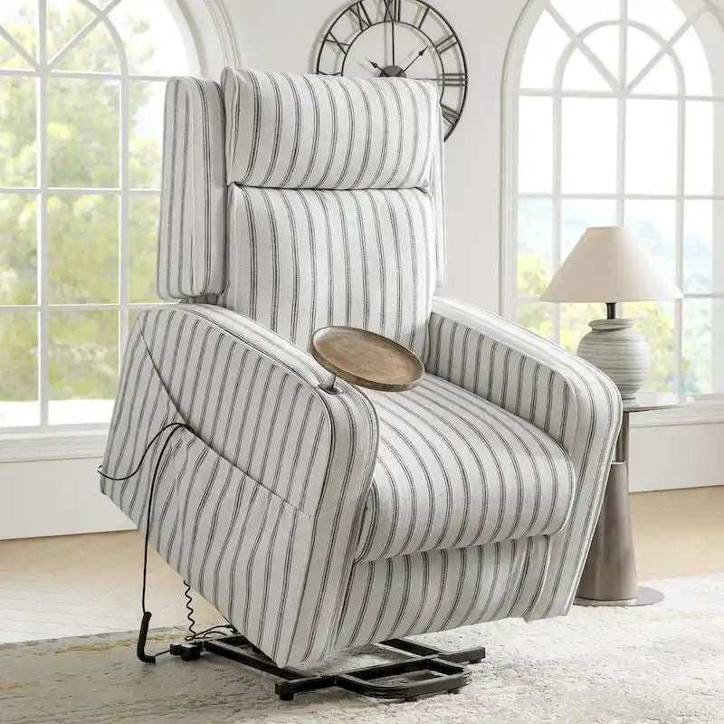 Darrell Modern Lift Assist Massage and Heating Power Recliner with Charing and Soild Wood Tray by HULALA HOME