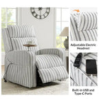 Darrell Modern Lift Assist Massage and Heating Power Recliner with Charing and Soild Wood Tray by HULALA HOME