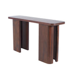 Wood Console Table with Curved Legs Panels - Dark Brown - Roche River Decor