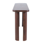 Wood Console Table with Curved Legs Panels - Dark Brown - Roche River Decor