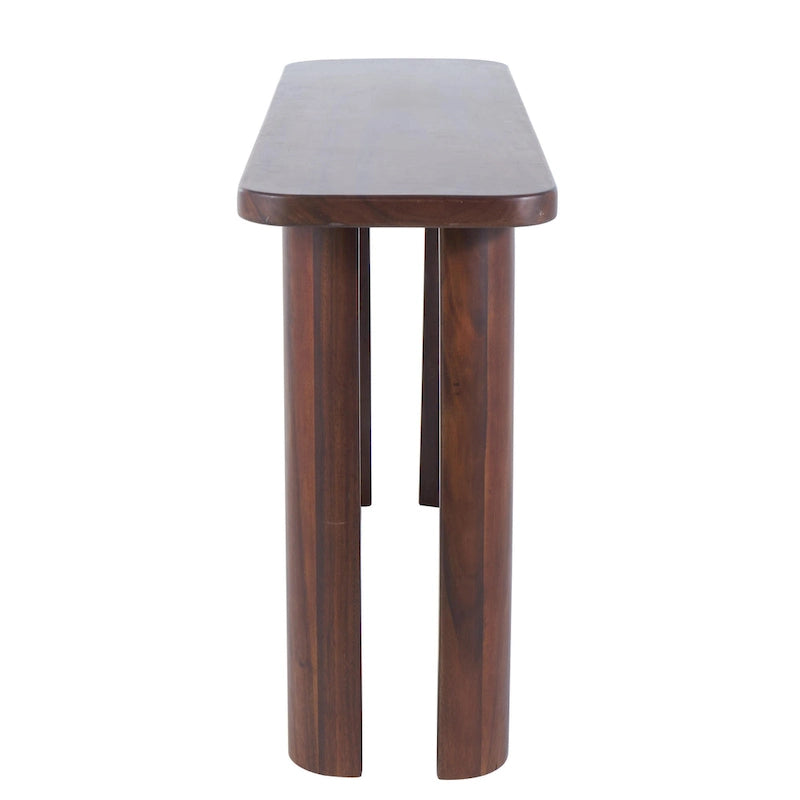 Wood Console Table with Curved Legs Panels - Dark Brown - Roche River Decor
