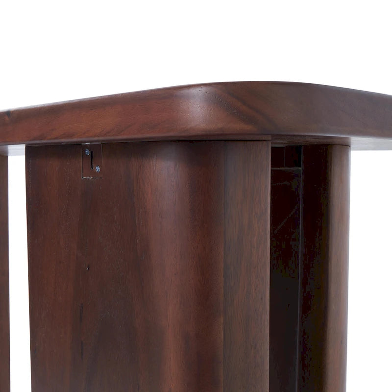 Wood Console Table with Curved Legs Panels - Dark Brown - Roche River Decor