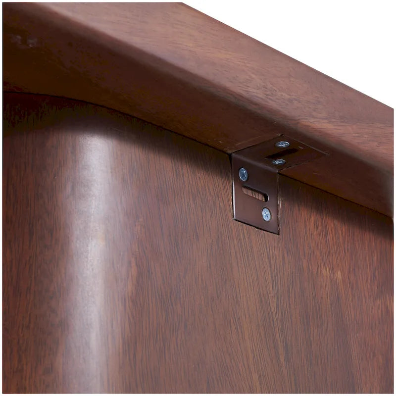 Wood Console Table with Curved Legs Panels - Dark Brown - Roche River Decor