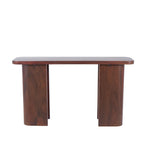 Wood Console Table with Curved Legs Panels - Dark Brown - Roche River Decor