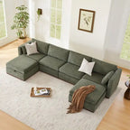 Donna Oversized Modular Sectional Fabric Sofa with Upgraded Wood Base