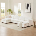 Donna Oversized Modular Sectional Fabric Sofa with Upgraded Wood Base