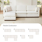 Donna Oversized Modular Sectional Fabric Sofa with Upgraded Wood Base