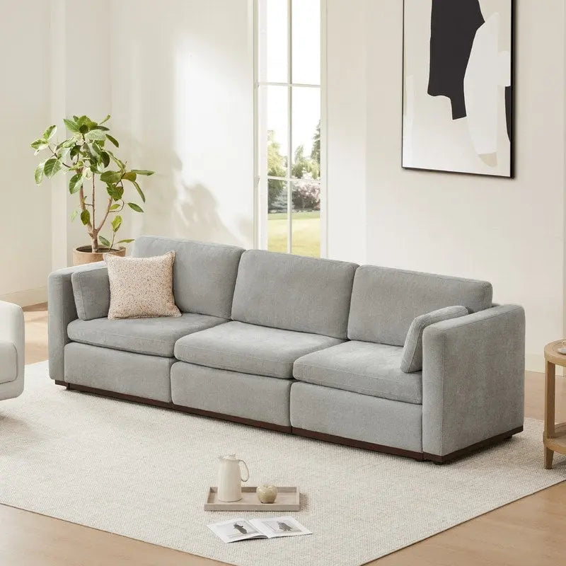 Donna Oversized Modular Sectional Fabric Sofa with Upgraded Wood Base