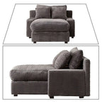 Modern Stylish Corduroy Fabric Upholstered Chaise Lounge Chair